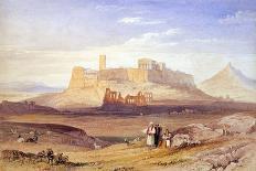 View of Athens with the Acropolis and the Odeon of Herodes Atticus, First Quarter of 19th C-William Purser-Framed Premier Image Canvas
