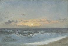Sunset over the Sea, 1900 (Oil on Board)-William Pye-Framed Giclee Print