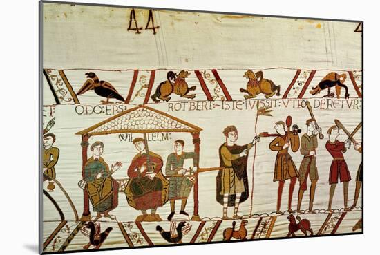 William, Robert de Mortain and Bishop Odo, Detail from the Bayeux Tapestry, Before 1082-null-Mounted Giclee Print