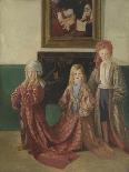 The Artist's Son and His Wife or Two Figures in an Interior, C.1930-35 (Oil on Canvas)-William Rothenstein-Giclee Print