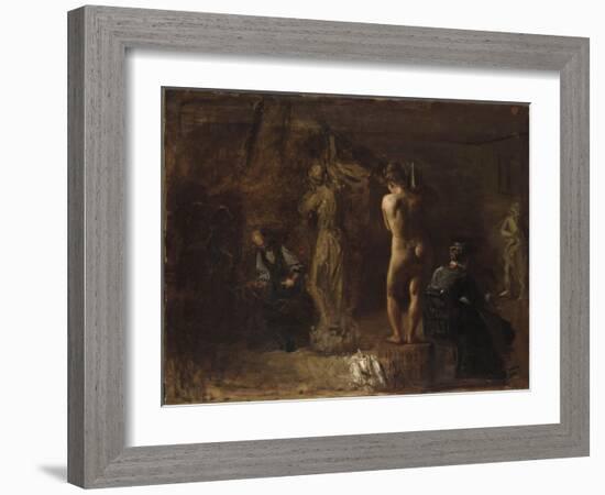 William Rush Carving His Allegorical Figure of the Schuylkill River, 1876-Thomas Cowperthwait Eakins-Framed Giclee Print