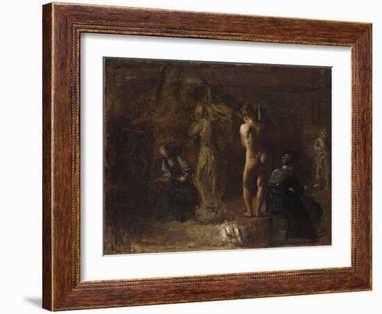 William Rush Carving His Allegorical Figure of the Schuylkill River, 1876-Thomas Cowperthwait Eakins-Framed Giclee Print