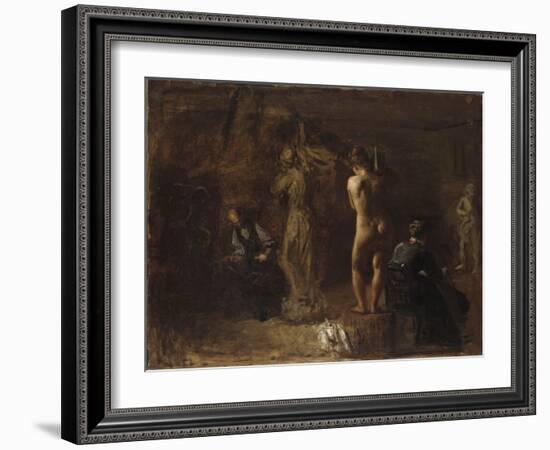 William Rush Carving His Allegorical Figure of the Schuylkill River, 1876-Thomas Cowperthwait Eakins-Framed Giclee Print