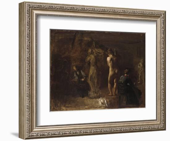 William Rush Carving His Allegorical Figure of the Schuylkill River, 1876-Thomas Cowperthwait Eakins-Framed Giclee Print