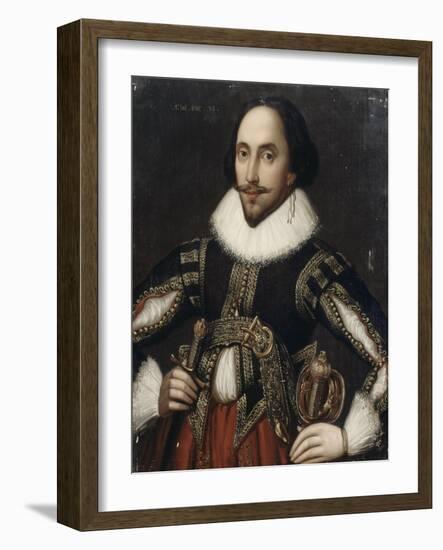 William Shakespeare (1564-1616) - représenté âgé de 34 ans-Louis Coblitz-Framed Giclee Print