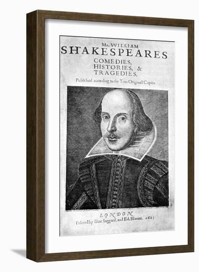 William Shakespeare, English Playwright, 1623-Martin Droeshout-Framed Giclee Print