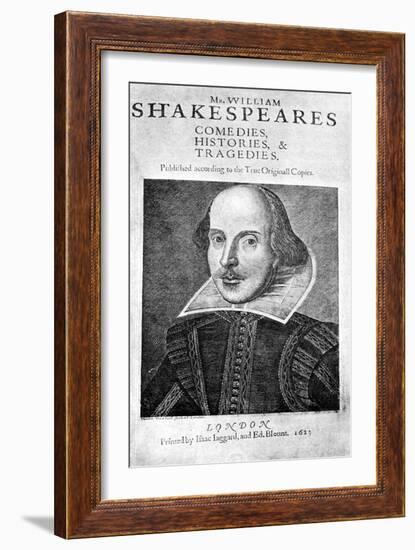 William Shakespeare, English Playwright, 1623-Martin Droeshout-Framed Giclee Print