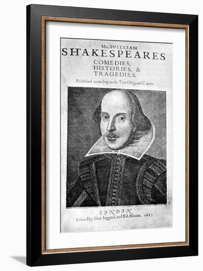 William Shakespeare, English Playwright, 1623-Martin Droeshout-Framed Giclee Print