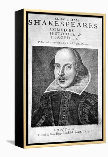 William Shakespeare, English Playwright, 1623-Martin Droeshout-Framed Premier Image Canvas