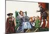 William Shakespeare Presenting One of His Plays to Queen Elizabeth I (Colour Litho)-Peter Jackson-Mounted Giclee Print