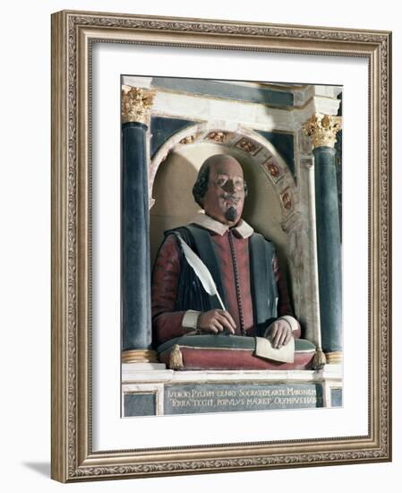 William Shakespeare's Bust, Holy Trinity Church, Stratford Upon Avon, Warwickshire, England-Adam Woolfitt-Framed Photographic Print