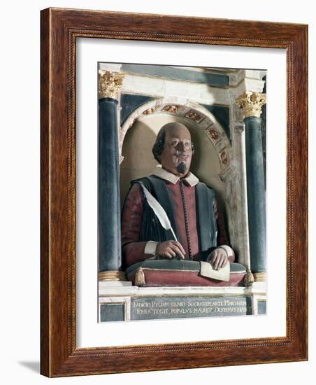 William Shakespeare's Bust, Holy Trinity Church, Stratford Upon Avon, Warwickshire, England-Adam Woolfitt-Framed Photographic Print