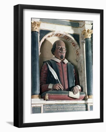 William Shakespeare's Bust, Holy Trinity Church, Stratford Upon Avon, Warwickshire, England-Adam Woolfitt-Framed Photographic Print