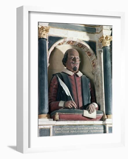 William Shakespeare's Bust, Holy Trinity Church, Stratford Upon Avon, Warwickshire, England-Adam Woolfitt-Framed Photographic Print