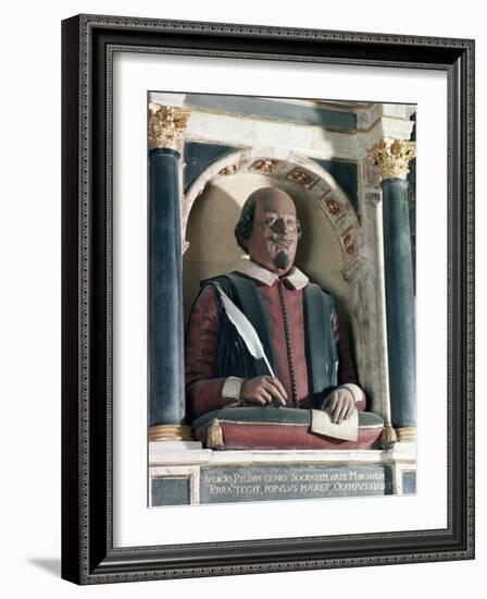 William Shakespeare's Bust, Holy Trinity Church, Stratford Upon Avon, Warwickshire, England-Adam Woolfitt-Framed Photographic Print