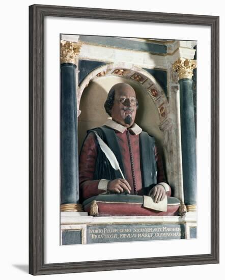 William Shakespeare's Bust, Holy Trinity Church, Stratford Upon Avon, Warwickshire, England-Adam Woolfitt-Framed Photographic Print