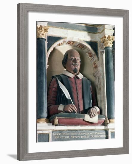 William Shakespeare's Bust, Holy Trinity Church, Stratford Upon Avon, Warwickshire, England-Adam Woolfitt-Framed Photographic Print