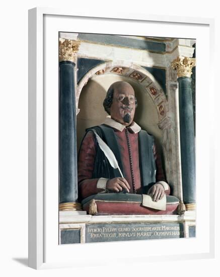 William Shakespeare's Bust, Holy Trinity Church, Stratford Upon Avon, Warwickshire, England-Adam Woolfitt-Framed Photographic Print