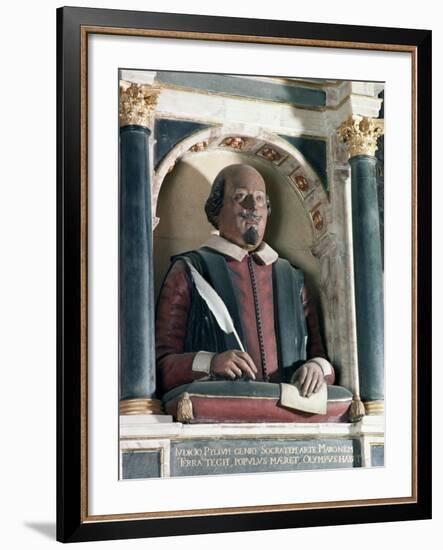 William Shakespeare's Bust, Holy Trinity Church, Stratford Upon Avon, Warwickshire, England-Adam Woolfitt-Framed Photographic Print