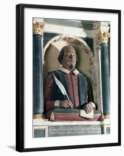 William Shakespeare's Bust, Holy Trinity Church, Stratford Upon Avon, Warwickshire, England-Adam Woolfitt-Framed Photographic Print