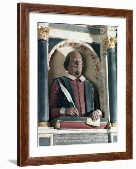 William Shakespeare's Bust, Holy Trinity Church, Stratford Upon Avon, Warwickshire, England-Adam Woolfitt-Framed Photographic Print