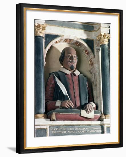 William Shakespeare's Bust, Holy Trinity Church, Stratford Upon Avon, Warwickshire, England-Adam Woolfitt-Framed Photographic Print