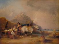 Villagers with their Animals outside the Plough Inn-William Shayer-Giclee Print