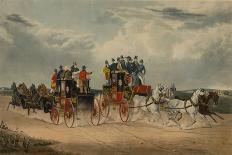 The Brighton Day Mail Passing over Hockwood Common (Coloured Engraving)-William Shayer-Giclee Print