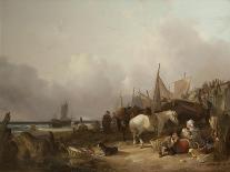 Coast Scene with Shipping-William Snr. Shayer-Giclee Print