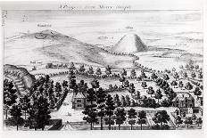 View from Avebury Steeple of Silbury Hill, Illustration from Stonehenge: a Temple Restored-William Stukeley-Framed Premier Image Canvas