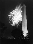 July 4, 1947: View of a Fireworks Display Behind the Washington Monument, Washington DC-William Sumits-Framed Photographic Print