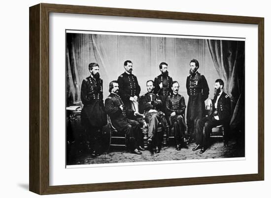 William Tecumseh Sherman and His Generals, American Civil War, 1865-MATHEW B BRADY-Framed Giclee Print