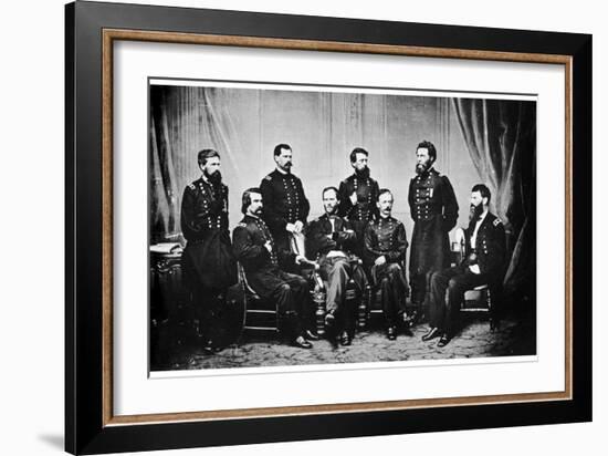 William Tecumseh Sherman and His Generals, American Civil War, 1865-MATHEW B BRADY-Framed Giclee Print