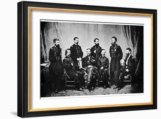 William Tecumseh Sherman and His Generals, American Civil War, 1865-MATHEW B BRADY-Framed Giclee Print