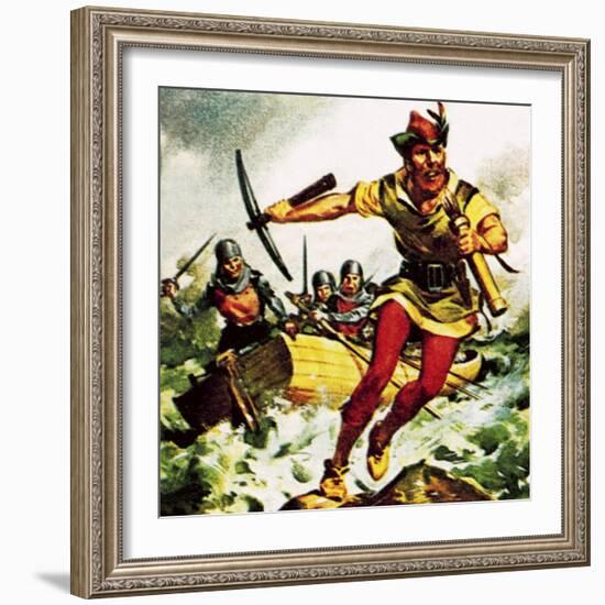 William Tell, the Swiss Patriot, Jumping from a Boat on Lake Lucerne-McConnell-Framed Giclee Print