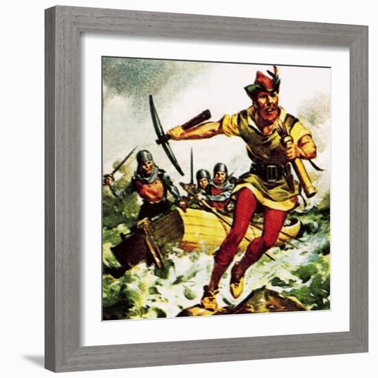 William Tell, the Swiss Patriot, Jumping from a Boat on Lake Lucerne-McConnell-Framed Giclee Print