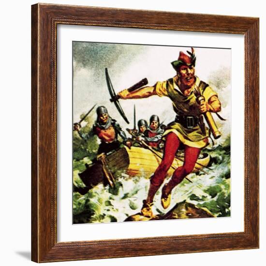 William Tell, the Swiss Patriot, Jumping from a Boat on Lake Lucerne-McConnell-Framed Giclee Print