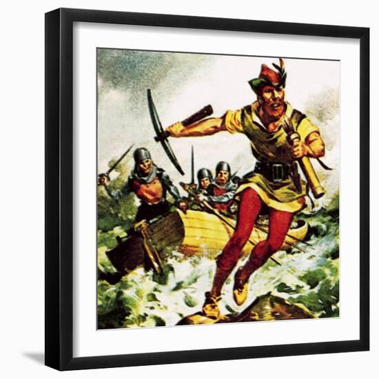 William Tell, the Swiss Patriot, Jumping from a Boat on Lake Lucerne-McConnell-Framed Giclee Print