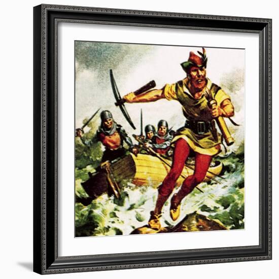 William Tell, the Swiss Patriot, Jumping from a Boat on Lake Lucerne-McConnell-Framed Giclee Print