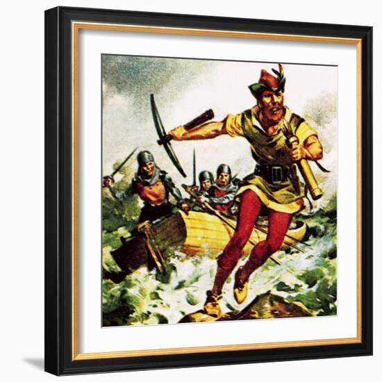 William Tell, the Swiss Patriot, Jumping from a Boat on Lake Lucerne-McConnell-Framed Giclee Print