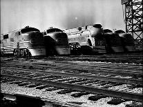 Super Chief and El Capitan Locomotives from the Santa Fe Railroad Sitting in a Rail Yard-William Vandivert-Photographic Print