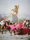 New York Patriots Pull Down the Statue of George Iii at Bowling Green, 9th July 1776, 1854-William Walcutt-Giclee Print