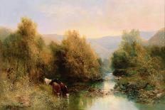 Cattle on the Dart in Autumn-William Widgery-Giclee Print