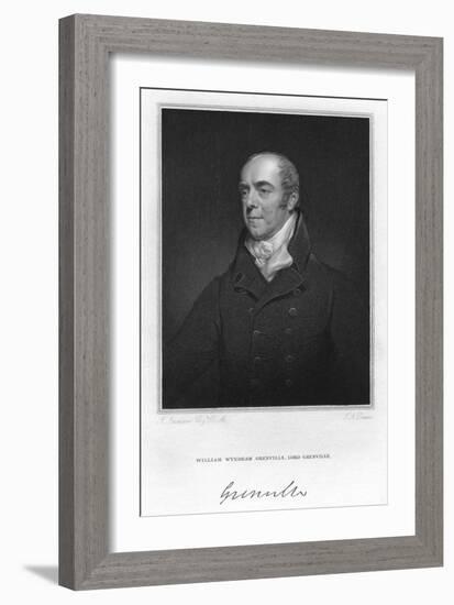 William Wyndham Grenville, 1st Baron Grenville, British Whig Statesman and Prime Minister, 1829-null-Framed Giclee Print