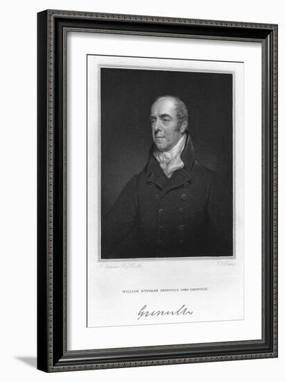 William Wyndham Grenville, 1st Baron Grenville, British Whig Statesman and Prime Minister, 1829-null-Framed Giclee Print