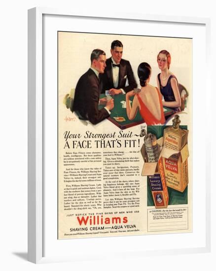 Williams, Aftershave Bridge Playing Cards Games Mens, USA, 1920-null-Framed Giclee Print