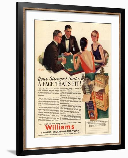 Williams, Aftershave Bridge Playing Cards Games Mens, USA, 1920-null-Framed Giclee Print