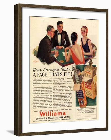 Williams, Aftershave Bridge Playing Cards Games Mens, USA, 1920-null-Framed Giclee Print