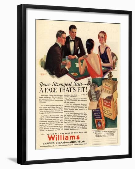 Williams, Aftershave Bridge Playing Cards Games Mens, USA, 1920-null-Framed Giclee Print