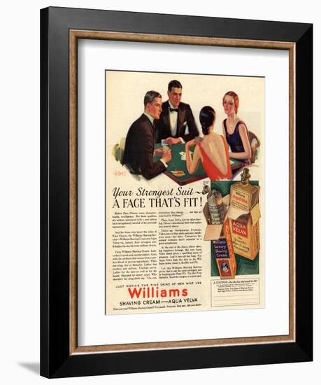 Williams, Aftershave Bridge Playing Cards Games Mens, USA, 1920-null-Framed Giclee Print